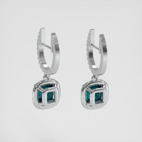 <span>2.75</span> <span class="tooltip-light">Ct.Tw.<span class="tooltiptext">Total Carat Weight</span></span> Greenish Blue Sapphire Earrings, 14K White Gold 4