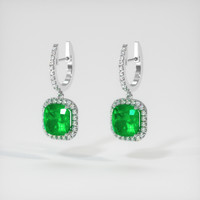 Emerald Earrings 5.37 Ct.Tw.Total Carat Weight 18K White Gold Preview
