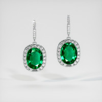 Emerald Earrings 3.00 Ct.Tw.Total Carat Weight 18K White Gold Preview