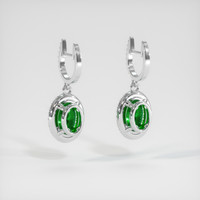 <span>2.10</span>&nbsp;<span class="tooltip-light">Ct.Tw.<span class="tooltiptext">Total Carat Weight</span></span> Emerald Earrings, 18K White Gold 4