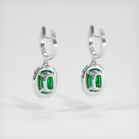 <span>2.46</span>&nbsp;<span class="tooltip-light">Ct.Tw.<span class="tooltiptext">Total Carat Weight</span></span> Emerald Earrings, 18K White Gold 4