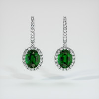 3.40 Ct.Tw. Gemstone Earrings, 18K White Gold 1