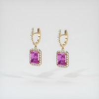 <span>1.08</span>&nbsp;<span class="tooltip-light">Ct.Tw.<span class="tooltiptext">Total Carat Weight</span></span> Pink Sapphire Earrings, 14K Yellow Gold 3