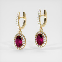 <span>1.21</span>&nbsp;<span class="tooltip-light">Ct.Tw.<span class="tooltiptext">Total Carat Weight</span></span> Ruby Earrings, 14K Yellow Gold 3