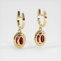 <span>1.21</span>&nbsp;<span class="tooltip-light">Ct.Tw.<span class="tooltiptext">Total Carat Weight</span></span> Ruby Earrings, 14K Yellow Gold 4