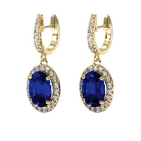 2.57 Ct.Tw. Blue Sapphire Earrings, 14K Yellow Gold 3