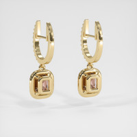 1.62 Ct.Tw. Peach Sapphire Earrings, 14K Yellow Gold 4