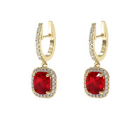 3.17 Ct.Tw. Ruby Earrings, 14K Yellow Gold 3
