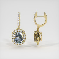 <span>2.22</span>&nbsp;<span class="tooltip-light">Ct.Tw.<span class="tooltiptext">Total Carat Weight</span></span> Sapphire Earrings, 18K Yellow Gold 2