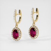 <span>1.21</span>&nbsp;<span class="tooltip-light">Ct.Tw.<span class="tooltiptext">Total Carat Weight</span></span> Ruby Earrings, 18K Yellow Gold 3