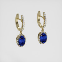 <span>2.04</span> <span class="tooltip-light">Ct.Tw.<span class="tooltiptext">Total Carat Weight</span></span> Blue Sapphire Earrings, 18K Yellow Gold 3