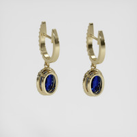 <span>2.04</span> <span class="tooltip-light">Ct.Tw.<span class="tooltiptext">Total Carat Weight</span></span> Blue Sapphire Earrings, 18K Yellow Gold 4