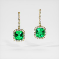 Emerald Earrings 5.37 Ct.Tw.Total Carat Weight, 18K Yellow Gold Preview