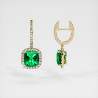 Emerald Earrings 5.37 Ct.Tw.Total Carat Weight, 18K Yellow Gold Preview