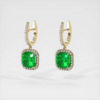 Emerald Earrings 5.37 Ct.Tw.Total Carat Weight, 18K Yellow Gold Preview