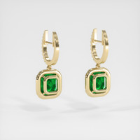 Emerald Earrings 5.37 Ct.Tw.Total Carat Weight, 18K Yellow Gold Preview