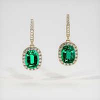 <span>2.46</span>&nbsp;<span class="tooltip-light">Ct.Tw.<span class="tooltiptext">Total Carat Weight</span></span> Emerald Earrings, 18K Yellow Gold 1