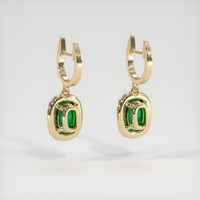 <span>2.46</span>&nbsp;<span class="tooltip-light">Ct.Tw.<span class="tooltiptext">Total Carat Weight</span></span> Emerald Earrings, 18K Yellow Gold 4