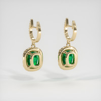 3.63 Ct.Tw. Emerald Earrings, 18K Yellow Gold 4