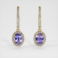 <span>1.92</span>&nbsp;<span class="tooltip-light">Ct.Tw.<span class="tooltiptext">Total Carat Weight</span></span> Sapphire Earrings, 18K Yellow Gold 1