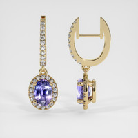 <span>1.92</span>&nbsp;<span class="tooltip-light">Ct.Tw.<span class="tooltiptext">Total Carat Weight</span></span> Sapphire Earrings, 18K Yellow Gold 2