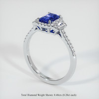 0.89 Ct. Blue Sapphire Ring, Platinum 950 2