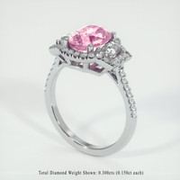 2.73 Ct. Pink Sapphire Ring, Platinum 950 2