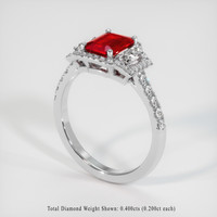 1.20 Ct. Ruby Ring, Platinum 950 2