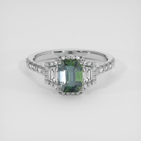 1.88 Ct. Green Sapphire Ring, Platinum 950 1