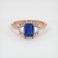 1.20 Ct. Blue Sapphire Ring, 14K Rose Gold 1