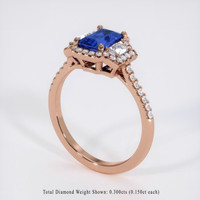 1.20 Ct. Blue Sapphire Ring, 14K Rose Gold 2