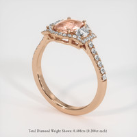 1.05 Ct. Padparadscha Sapphire Ring, 14K Rose Gold 2