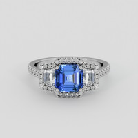 1.76 Ct. Blue Sapphire Ring, 10K White Gold 1