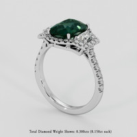 3.05 Ct. Bluish Green Sapphire Ring, 10K White Gold 2