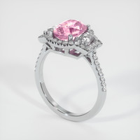 2.73 Ct. Pink Sapphire Ring, 14K White Gold 2