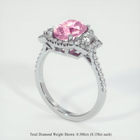 2.73 Ct. Pink Sapphire Ring, 14K White Gold 2