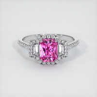1.32 Ct. Pink Sapphire Ring, 14K White Gold 1