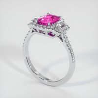 1.32 Ct. Pink Sapphire Ring, 14K White Gold 2
