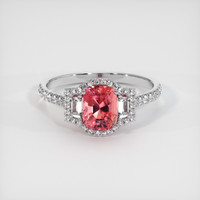2.03 Ct. Padparadscha Sapphire Ring, 14K White Gold 1