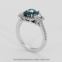 3.02 Ct. Bi Color / Parti Sapphire Ring, 14K White Gold 2