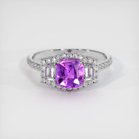 1.23 Ct. Purple Sapphire Ring, 14K White Gold 1