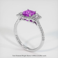 1.23 Ct. Purple Sapphire Ring, 14K White Gold 2
