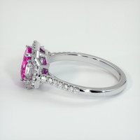 1.32 Ct. Pink Sapphire Ring, 18K White Gold 3