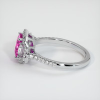 1.32 Ct. Pink Sapphire Ring, 18K White Gold 4