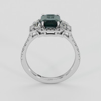 2.08 Ct. Bluish Green Sapphire Ring, 18K White Gold 3