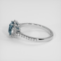 2.02 Ct. Greenish Blue Sapphire Ring, 18K White Gold 4