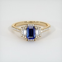 0.89 Ct. Blue Sapphire Ring, 14K Yellow Gold 1