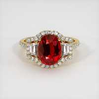 3.07 Ct. Ruby Ring, 14K Yellow Gold 1