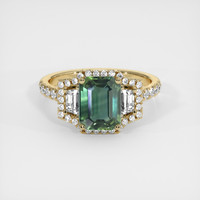 1.56 Ct. Bluish Green Sapphire Ring, 14K Yellow Gold 1