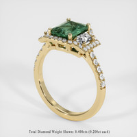 1.56 Ct. Bluish Green Sapphire Ring, 14K Yellow Gold 2